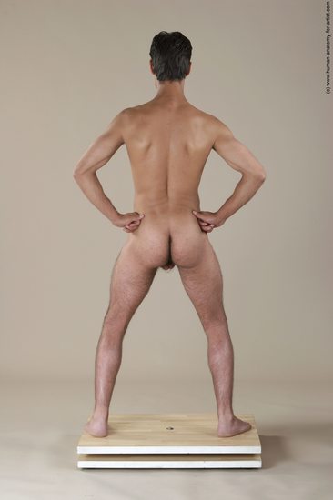 Nude Man White Standing poses - ALL Slim Short Black Standing poses - simple Realistic