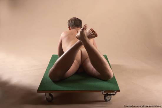 Nude Man White Laying poses - ALL Average Short Brown Laying poses - on stomach Realistic