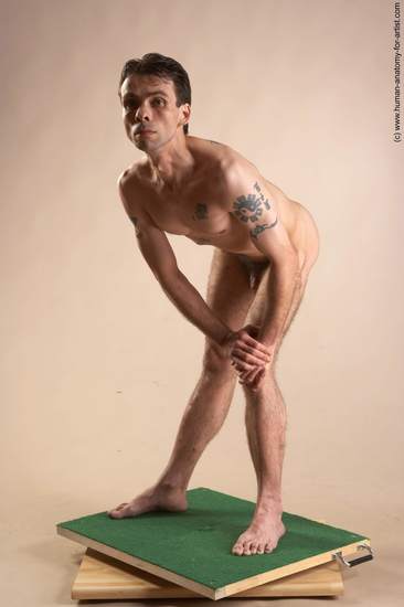 Nude Man White Standing poses - ALL Underweight Short Brown Standing poses - simple Realistic