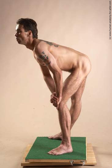 Nude Man White Standing poses - ALL Underweight Short Brown Standing poses - simple Realistic