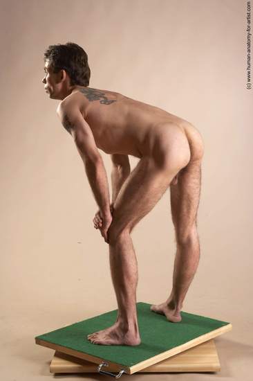 Nude Man White Standing poses - ALL Underweight Short Brown Standing poses - simple Realistic