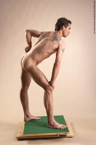 Nude Man White Standing poses - ALL Underweight Short Brown Standing poses - simple Realistic