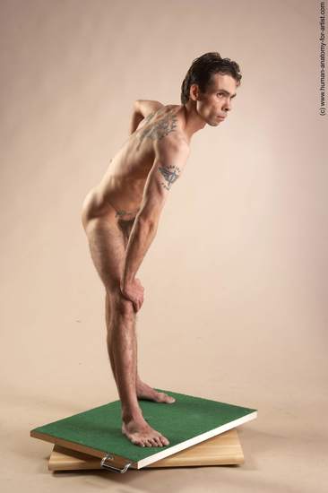 Nude Man White Standing poses - ALL Underweight Short Brown Standing poses - simple Realistic