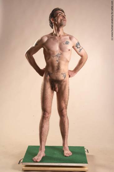 Nude Man White Standing poses - ALL Underweight Short Brown Standing poses - simple Realistic