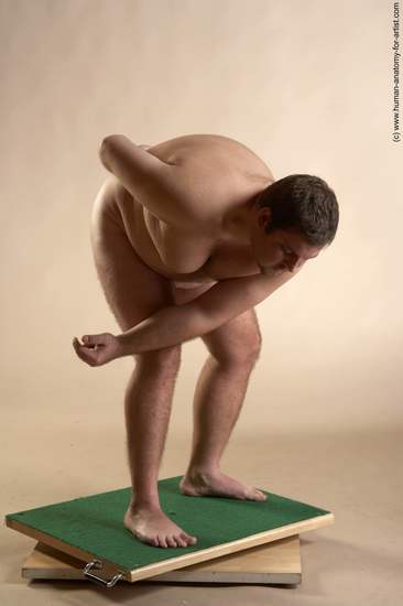 Nude Man White Standing poses - ALL Overweight Short Brown Standing poses - simple Realistic