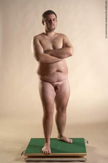 Nude Man White Standing poses - ALL Overweight Short Brown Standing poses - simple Realistic