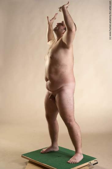 Nude Man White Standing poses - ALL Overweight Short Brown Standing poses - simple Realistic