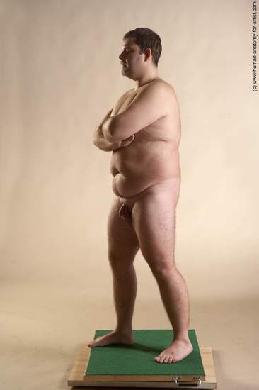 Nude Man White Standing poses - ALL Overweight Short Brown Standing poses - simple Realistic