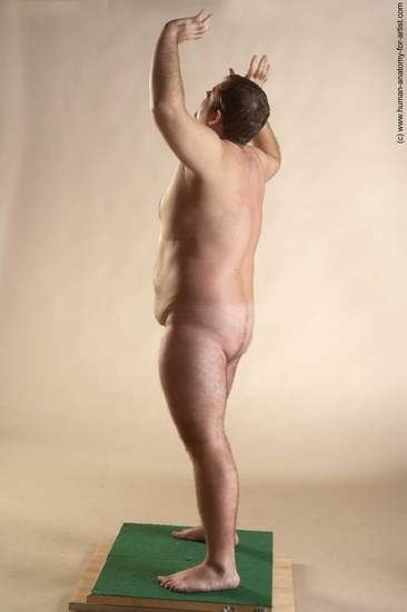 Nude Man White Standing poses - ALL Overweight Short Brown Standing poses - simple Realistic