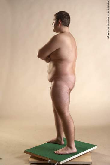 Nude Man White Standing poses - ALL Overweight Short Brown Standing poses - simple Realistic