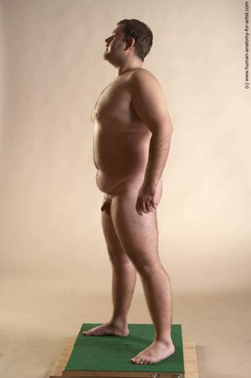 Nude Man White Standing poses - ALL Overweight Short Brown Standing poses - simple Realistic