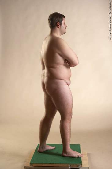 Nude Man White Standing poses - ALL Overweight Short Brown Standing poses - simple Realistic