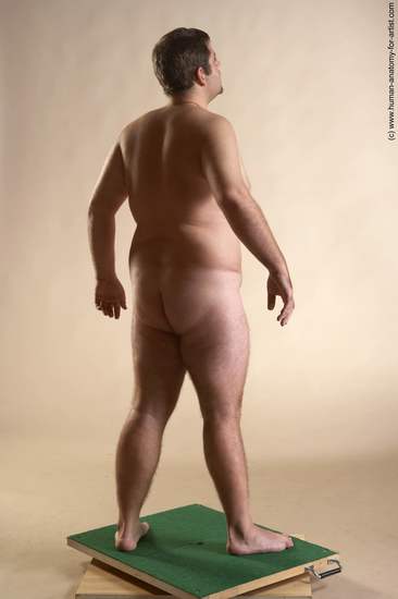 Nude Man White Standing poses - ALL Overweight Short Brown Standing poses - simple Realistic