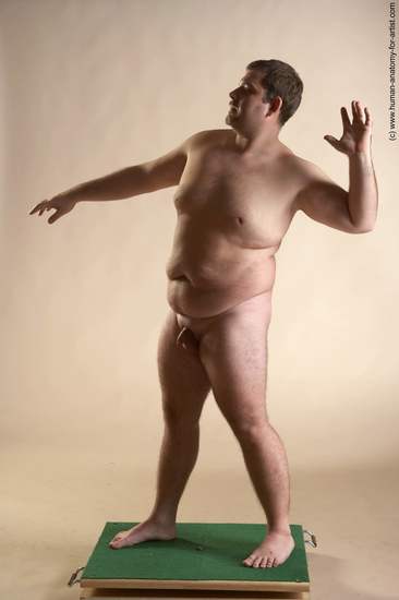 Nude Man White Standing poses - ALL Overweight Short Brown Standing poses - simple Realistic