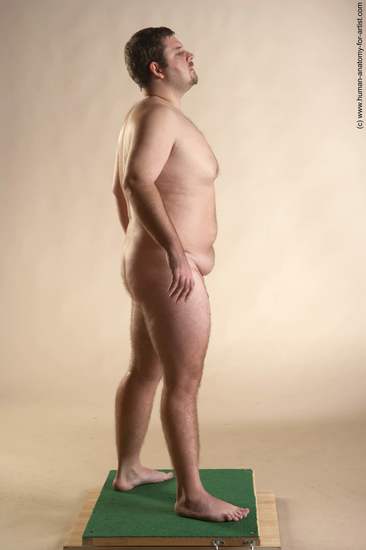 Nude Man White Standing poses - ALL Overweight Short Brown Standing poses - simple Realistic