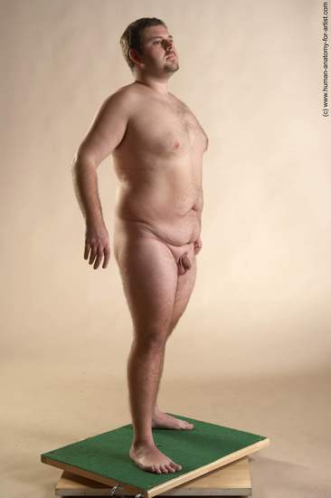 Nude Man White Standing poses - ALL Overweight Short Brown Standing poses - simple Realistic