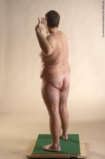 Nude Man White Standing poses - ALL Overweight Short Brown Standing poses - simple Realistic