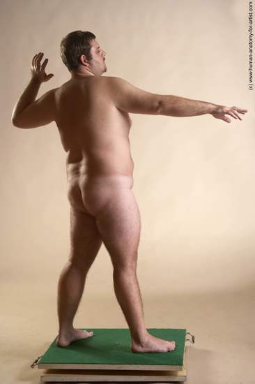 Nude Man White Standing poses - ALL Overweight Short Brown Standing poses - simple Realistic