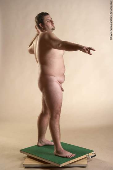 Nude Man White Standing poses - ALL Overweight Short Brown Standing poses - simple Realistic