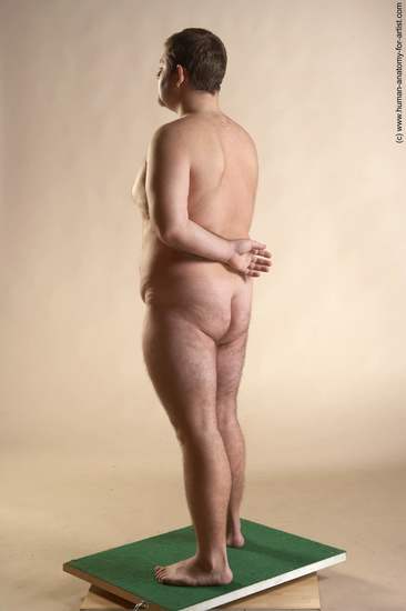 Nude Man White Standing poses - ALL Overweight Short Brown Standing poses - simple Realistic