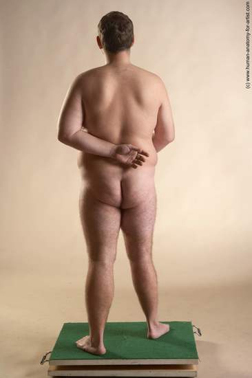 Nude Man White Standing poses - ALL Overweight Short Brown Standing poses - simple Realistic