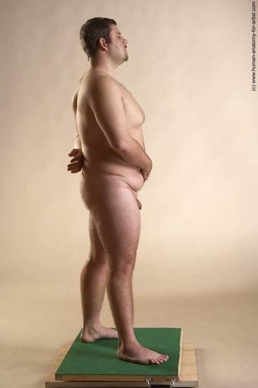 Nude Man White Standing poses - ALL Overweight Short Brown Standing poses - simple Realistic