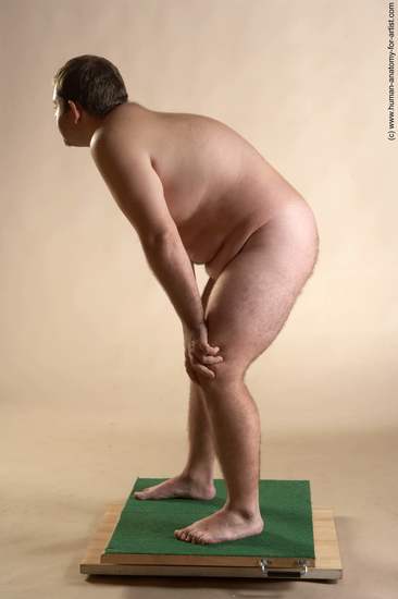 Nude Man White Standing poses - ALL Overweight Short Brown Standing poses - simple Realistic