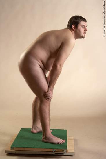 Nude Man White Standing poses - ALL Overweight Short Brown Standing poses - simple Realistic