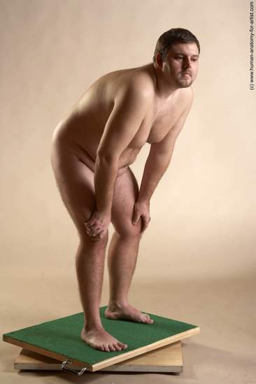 Nude Man White Standing poses - ALL Overweight Short Brown Standing poses - simple Realistic