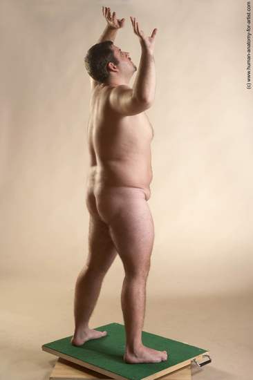 Nude Man White Standing poses - ALL Overweight Short Brown Standing poses - simple Realistic