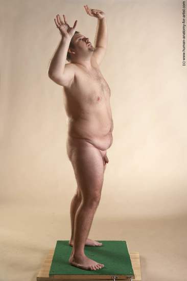 Nude Man White Standing poses - ALL Overweight Short Brown Standing poses - simple Realistic