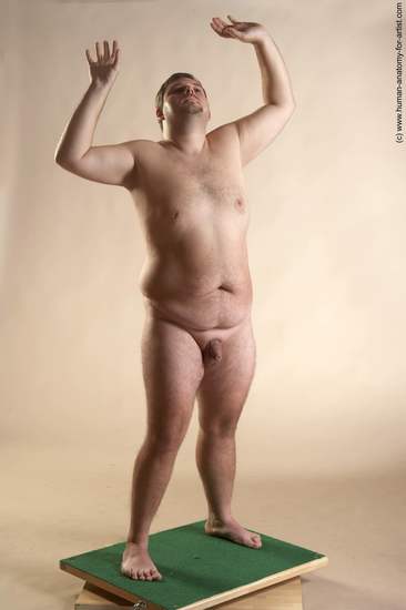 Nude Man White Standing poses - ALL Overweight Short Brown Standing poses - simple Realistic