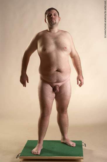 Nude Man White Standing poses - ALL Overweight Short Brown Standing poses - simple Realistic