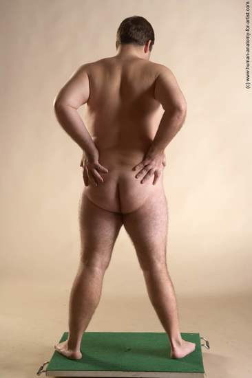 Nude Man White Standing poses - ALL Overweight Short Brown Standing poses - simple Realistic