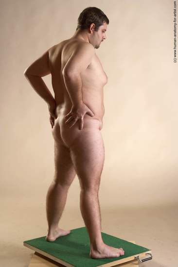 Nude Man White Standing poses - ALL Overweight Short Brown Standing poses - simple Realistic