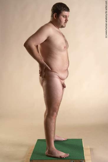 Nude Man White Standing poses - ALL Overweight Short Brown Standing poses - simple Realistic