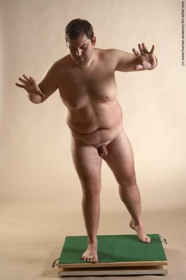 Nude Man White Standing poses - ALL Overweight Short Brown Standing poses - simple Realistic