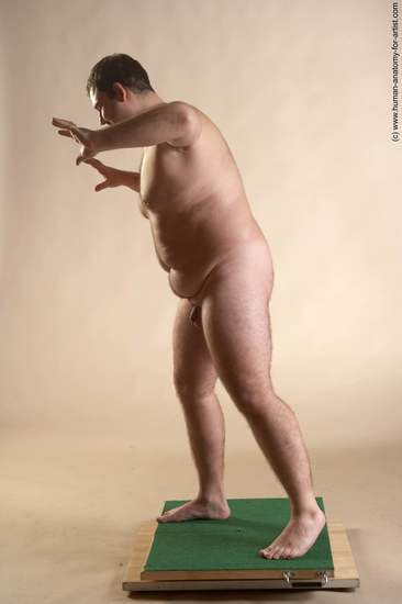 Nude Man White Standing poses - ALL Overweight Short Brown Standing poses - simple Realistic