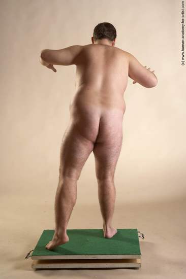 Nude Man White Standing poses - ALL Overweight Short Brown Standing poses - simple Realistic