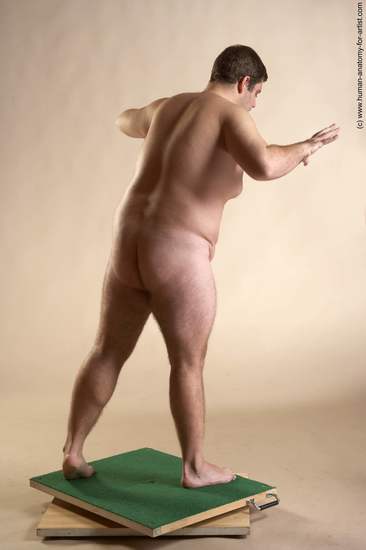 Nude Man White Standing poses - ALL Overweight Short Brown Standing poses - simple Realistic