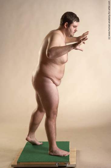 Nude Man White Standing poses - ALL Overweight Short Brown Standing poses - simple Realistic