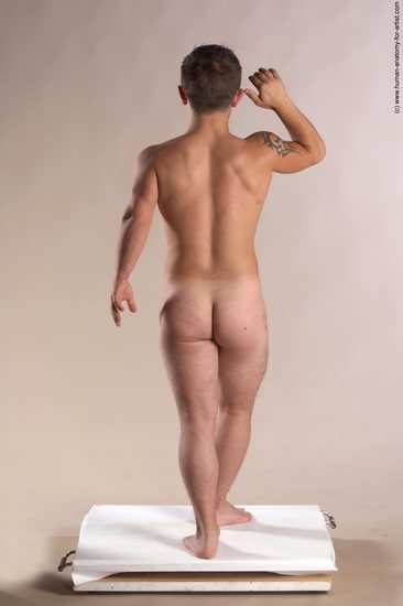 Nude Man White Standing poses - ALL Slim Short Brown Standing poses - simple Realistic