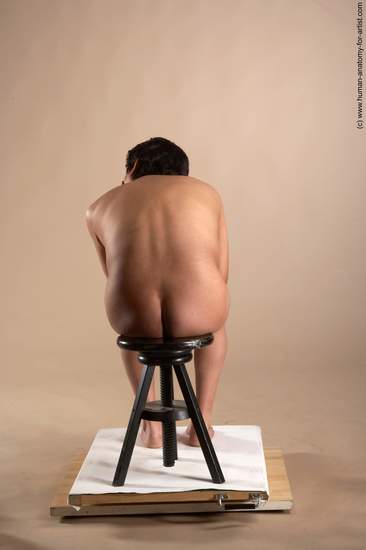 Nude Man Another Sitting poses - simple Chubby Short Black Sitting poses - ALL Realistic