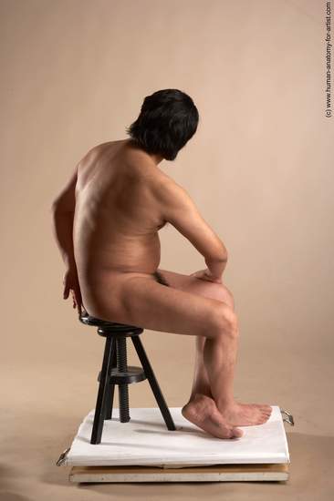 Nude Man Another Sitting poses - simple Chubby Short Black Sitting poses - ALL Realistic