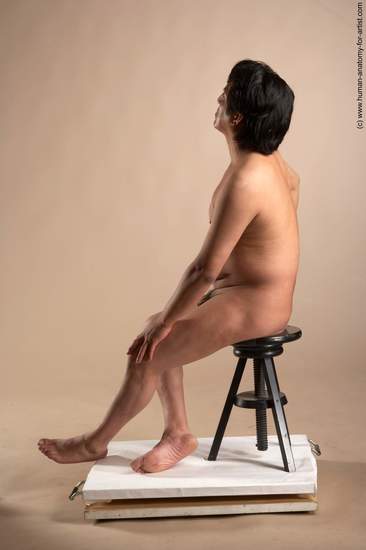 Nude Man Another Sitting poses - simple Chubby Short Black Sitting poses - ALL Realistic