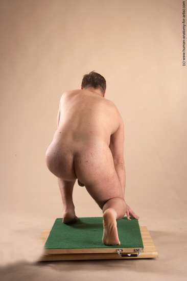 Nude Man White Kneeling poses - ALL Average Short Brown Kneeling poses - on one knee Realistic