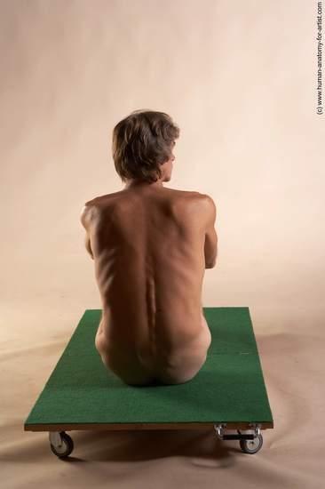 Nude Man White Sitting poses - simple Slim Short Grey Sitting poses - ALL Realistic