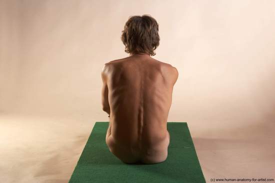 Nude Man White Sitting poses - simple Slim Short Grey Sitting poses - ALL Realistic