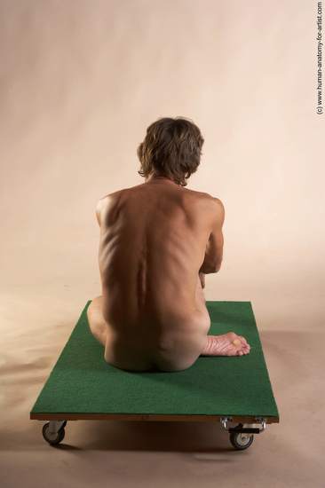 Nude Man White Sitting poses - simple Slim Short Grey Sitting poses - ALL Realistic