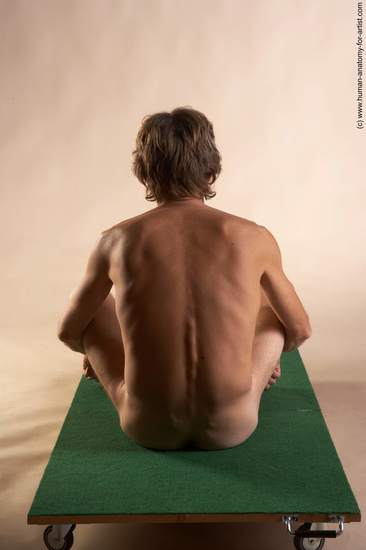 Nude Man White Sitting poses - simple Slim Short Grey Sitting poses - ALL Realistic